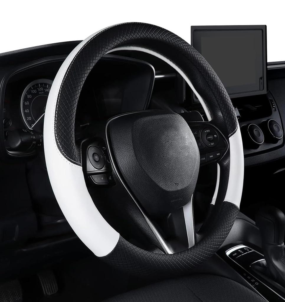 HUACHENG Чехол на руль для Light M Натуральная Универсальная Защитная Накладка для Стандартных Индивидуальных Салонных Аксессуаров Автомобилей, Размер, Кожа, Посадка,