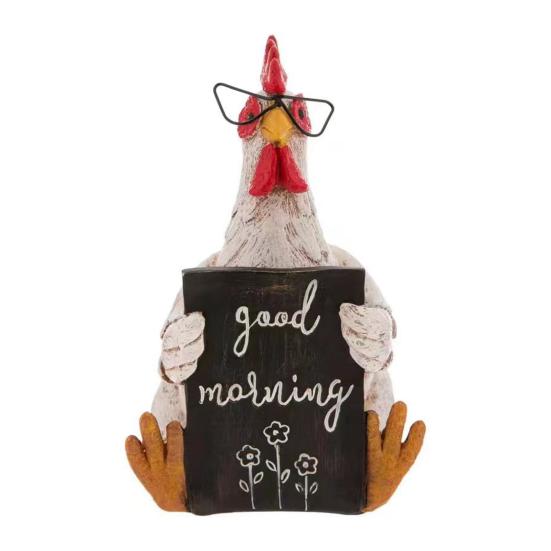 Деревенская фигурка петуха из смолы, состаренная статуэтка курицы, скульптура петуха в стиле фермерского дома