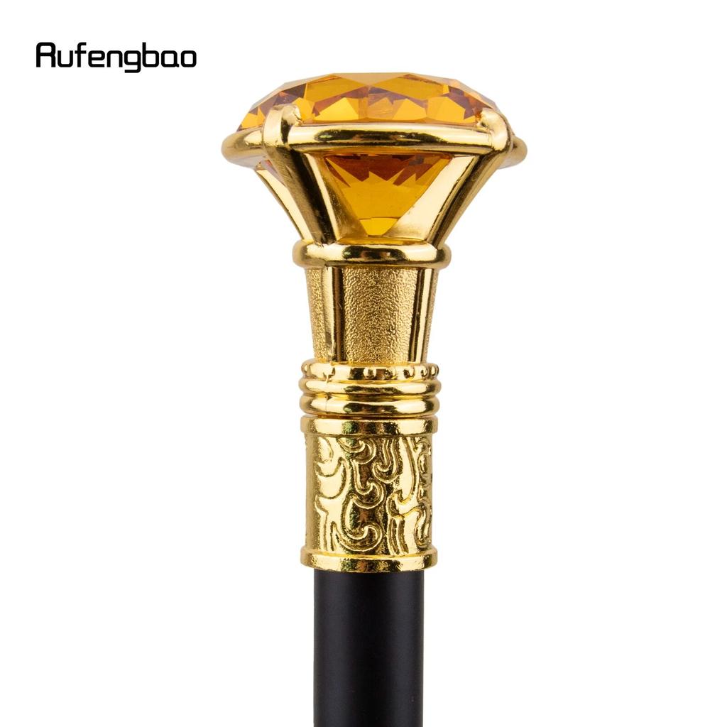Оранжевый ромбовидный тип, золотая трость, модная декоративная трость, элегантная трость для джентльмена, ручка для трости для косплея, 93 см