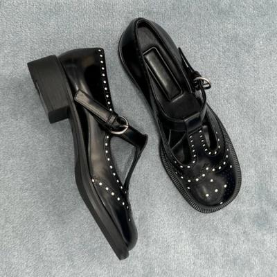 Кожаные мокасины на каблуках Женские сандалии Дизайнерские новые ретро туфли на осень Женские трендовые туфли на толстой подошве Модные туфли Zapatos Mujer