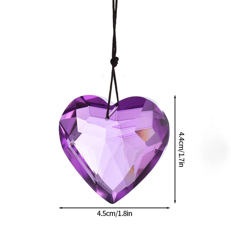 Crystal Peach Heart Suncatcher Rainbow Sun Catcher Wind Chime Prism Garden Hanging Pendant Crystal Craft Accessories Gift