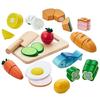 Умный-и Набор для игры из натурального дерева, Кухня, Комо (Набор продуктов из 15 предметов)