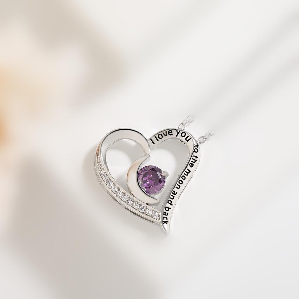 Подарок на День святого Валентина, ожерелье Love Forever, ожерелье с двенадцатью звездами, лунным камнем и сердцем