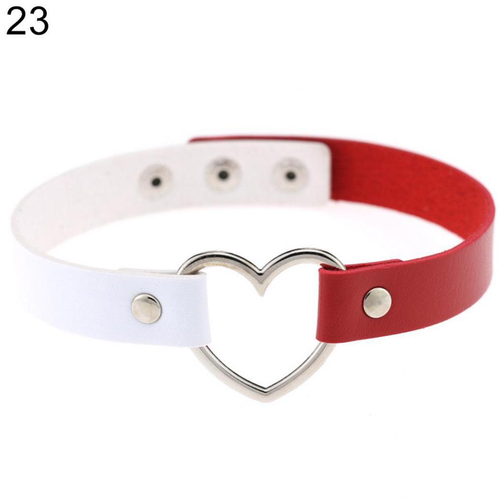 Женский панк колье-чокер из искусственной кожи с сердечком, ювелирное украшение, шарм, подарок AVE