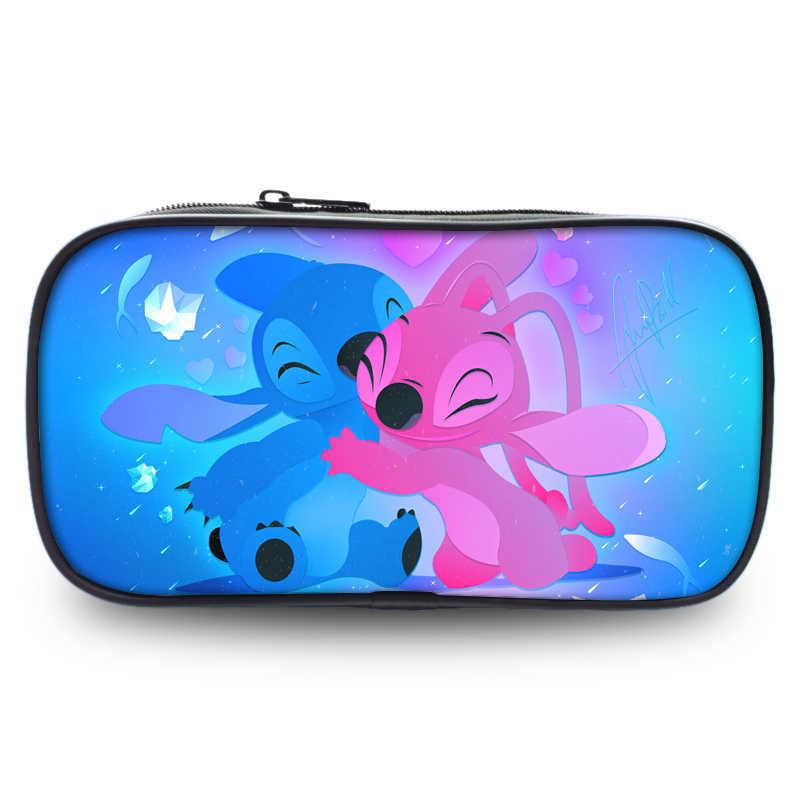 Charming Stitch Student Pencil Case Durable Polyester Cartoon Stationery Holder