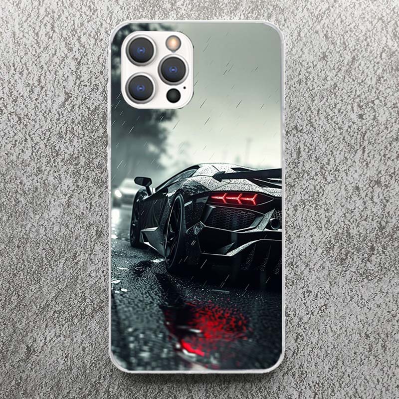 Крутой Мужской Мужчины Спортивные Автомобили Печать Мягкий Чехол для iPhone 17 Air 16 16E 15 14 Plus 13 Mini 12 11 Pro Max Оболочка Телефона SE 7 8 Узор C