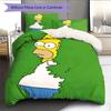 Homer Simpson Pattern Bedding Home Decoration Birthday Gift ( 1 duvet cover + 2 pillowcase, without core),fan merchandise.