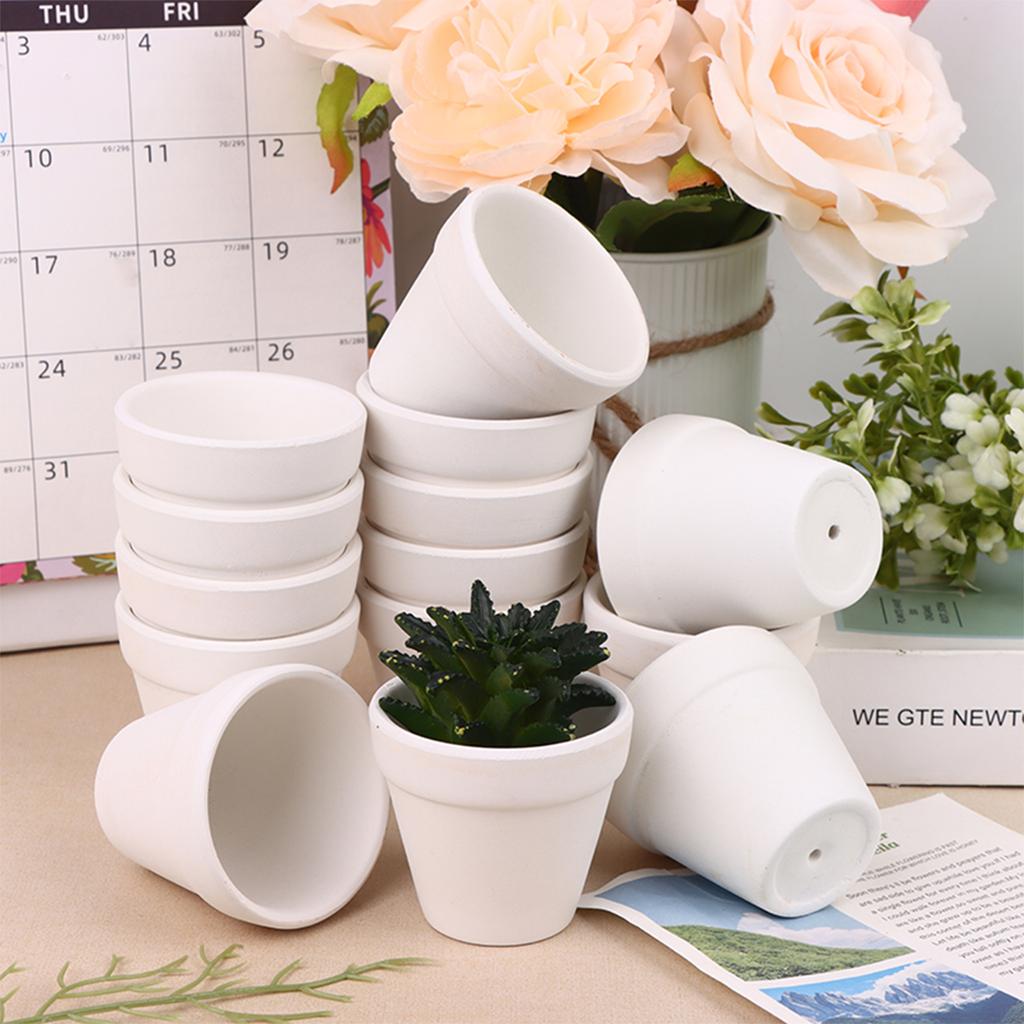 20 шт. 5,5 см WeißEr Tontopf FüR Pflanze Терракотовый Pflanztopf Mit Drainageloch Topf WeißE Terrakotta-TöPfe SukkulententöPfe Klei