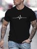 Men's 100% Cotton Summer Loose Size Creative Graphic Printed Slim Fit Casual Sports Round Neck Short Sleeved T-shirt Top
