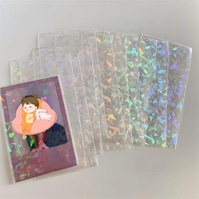 50 шт./лот, прозрачные рукава для карт, 5,7x8,6 см, маленькие звезды, лазерная мигающая карточка, защитный чехол для карт, защитная пленка