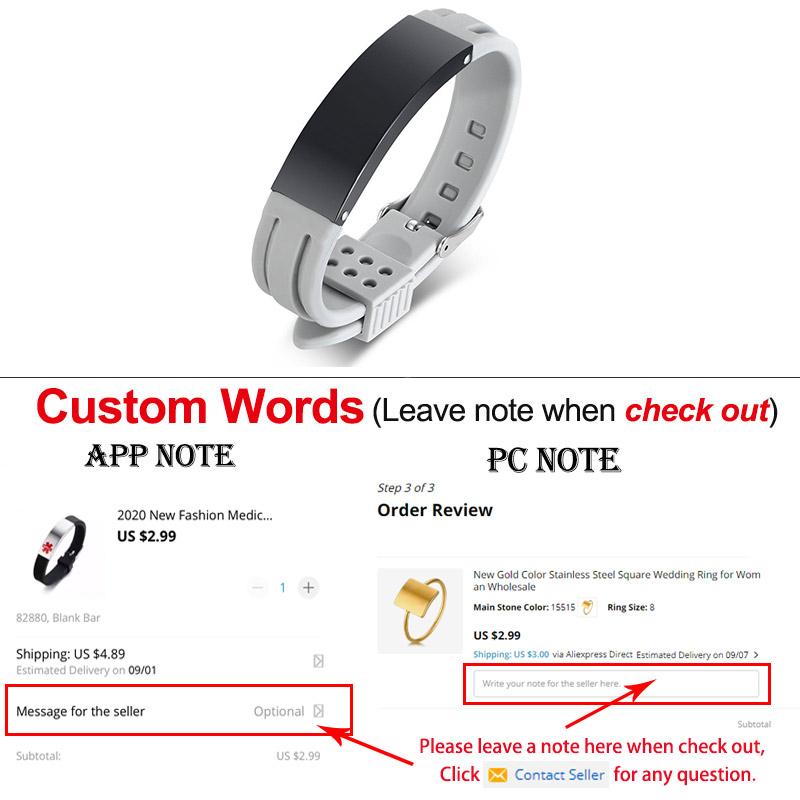 KOtik 2023, новые модные медицинские браслеты с гравировкой, персонализированные силиконовые браслеты из нержавеющей стали для