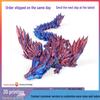 3D Printed Dinosaur Dragon Figurine Toy: Articulated Joints, Gradient Color Wings, Children's Gift