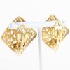 CHANEL COCO Mark Earring gold Plated Gold Square 14.3g Women Used