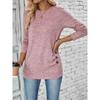 Летняя однотонная повседневная рубашка с длинными рукавами и круглым вырезом для женщин, пуловеры и длинные рукава
