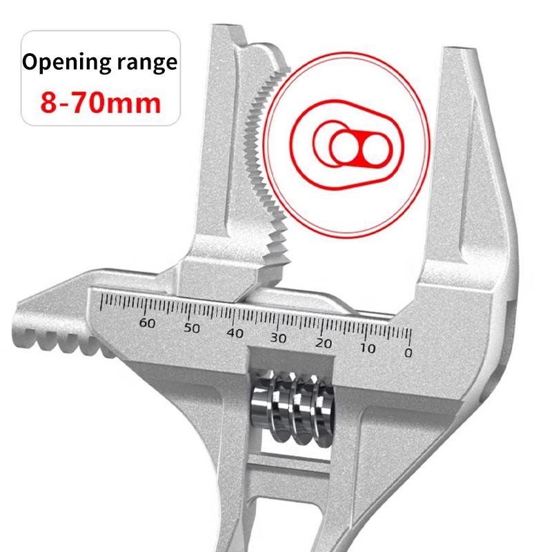 16-68mm Adjustable Spanner Large Opening Wide Wrench for Jaw Pipe Nut Key Universal Repair Tool Kitchen Bathroom Hand Tools