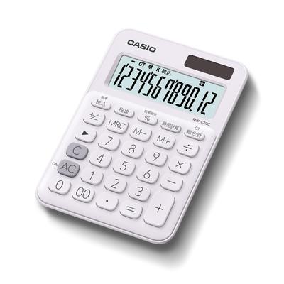 Casio Цветной 12 Мини Калькулятор Just, Белый, Разряды, Тип, MW-C20C-WE-N