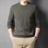 New Men's Sweatshirt Jacquard Round Neck Fashionable Comfortable Casual and Versatile Long-sleeved Base T-shirt