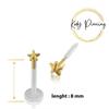 KODY PIERCING 14K GOLD Labret Bioflex с головкой Star Design