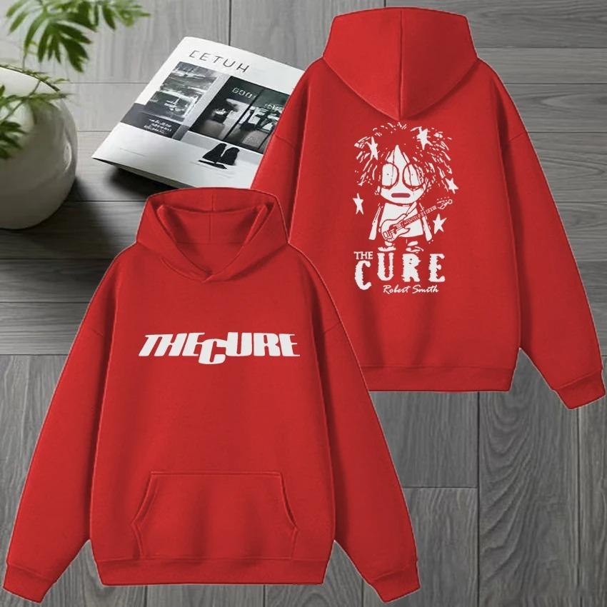 Рок-группа THE CURE 90-е Альтернативный рок Двусторонняя печать уличная одежда Унисекс винтаж хип-хоп Худи Мужчины женщины Флис Толстовка