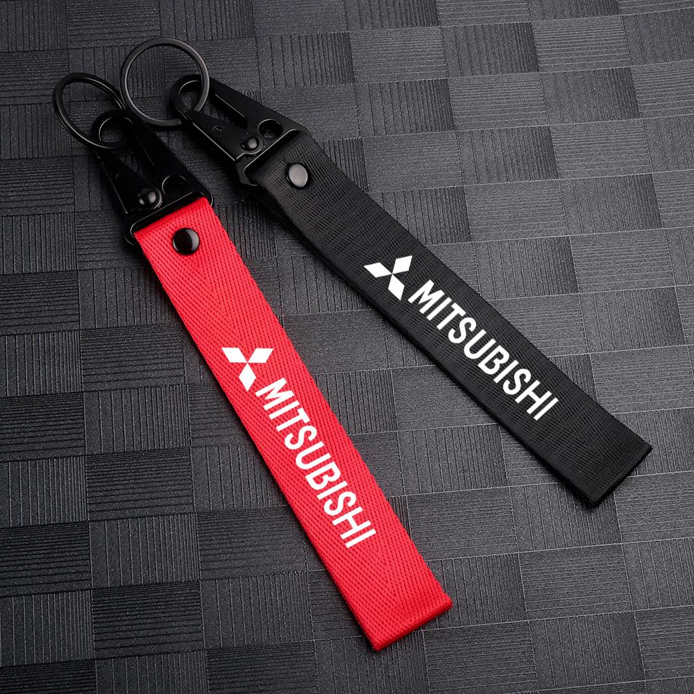 xksh2 Car Remote Keychain Leather Keyring Auto Key Chain Pendant Accessories For Mitsubishi 9 Ralliart X EX ASX Colt Outlander Pajero