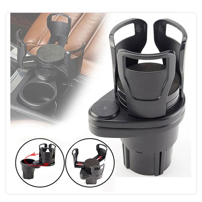 Multi-Functional Car Mounted Water Cup Holder Double-Layer Storage Rotating Holder Car Beverage Cup Bracket