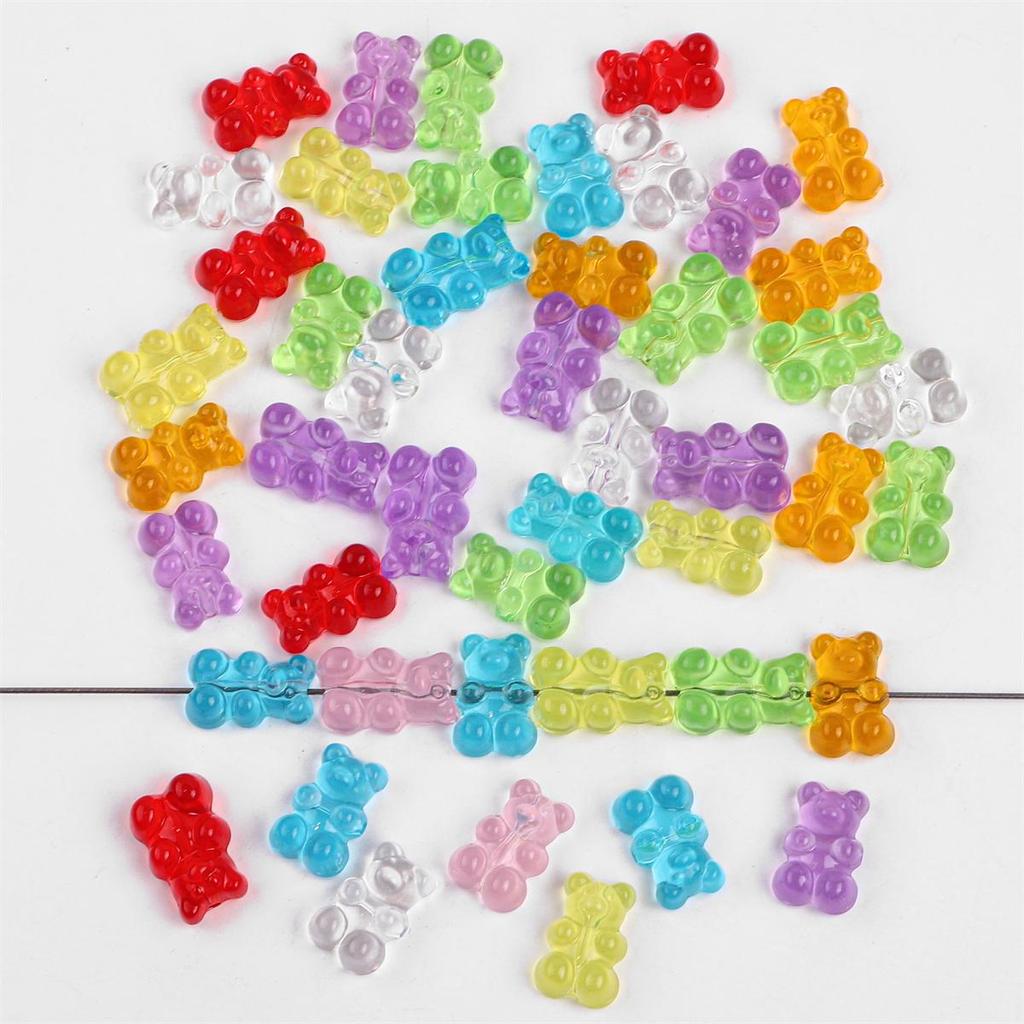 10-20 шт. акриловые бусины в виде медведя для DIY ожерелье, браслет, серьги, изготовление ювелирных изделий, аксессуары для рукоделия