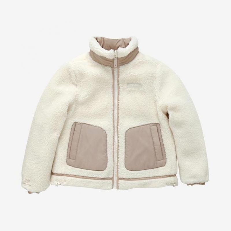 New Balance Женская S двусторонняя флисовая подкладка с двумя сторонами бежевого цвета