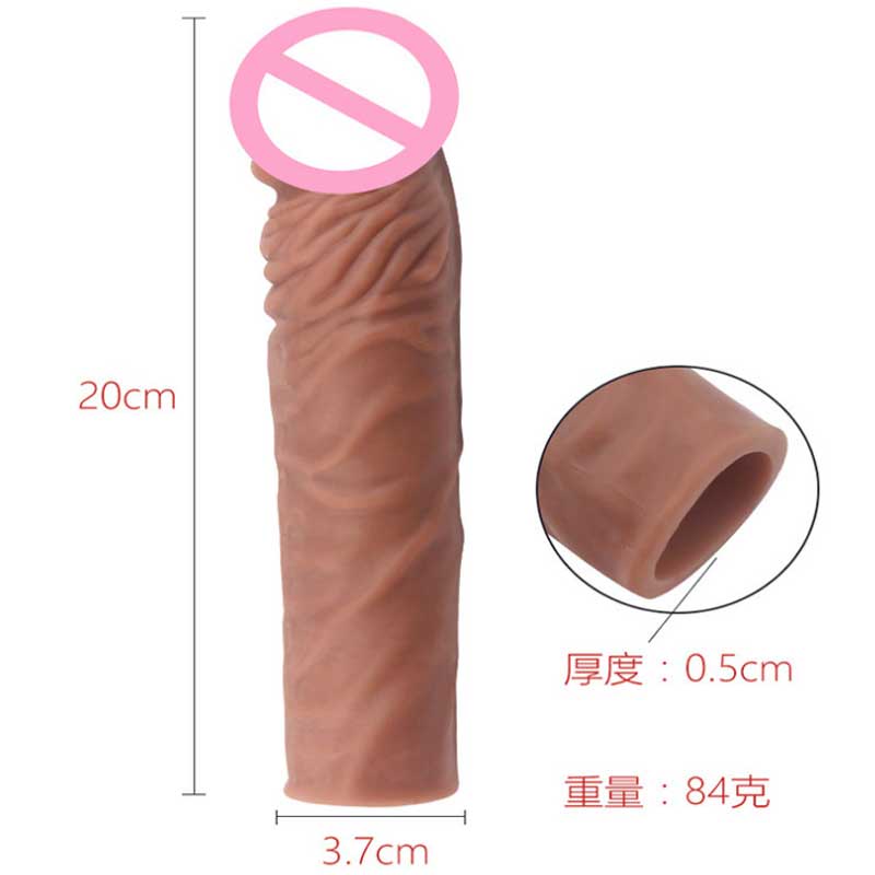 Реалистичный удлинитель рукава для пениса, 14/16/20 см, многоразовые фаллоимитаторы, презерватив, задержка эякуляции, увеличение члена, секс-игрушки для мужчин