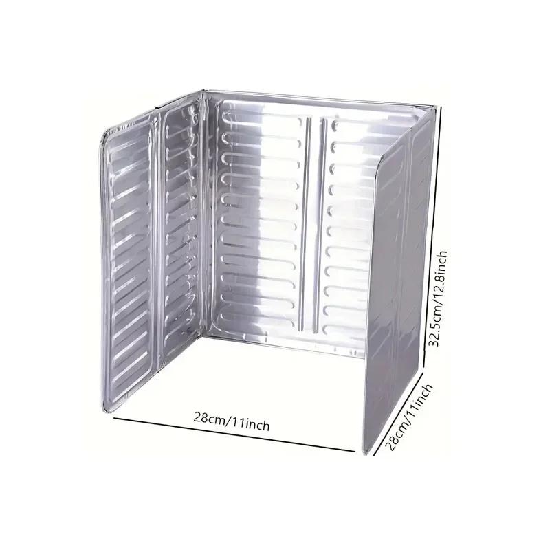 Aluminum Foldable Kitchen Gas Stove Baffle Plate Portable Frying Pan Oil Splash Protection Screen Household Kitchen Accessories