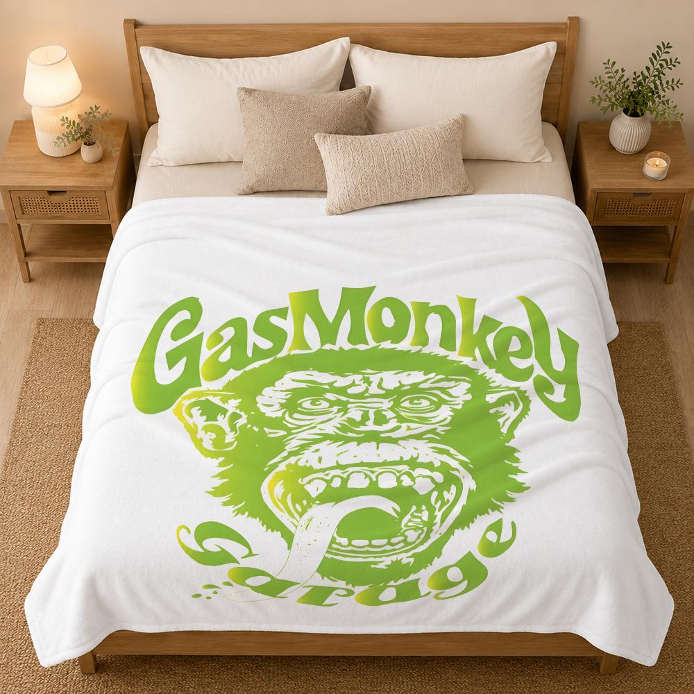 Плед Gas Monkey Garage, 240 г/м², фланелевое одеяло, подходит для диванов, кроватей, офисов, изысканный подарок