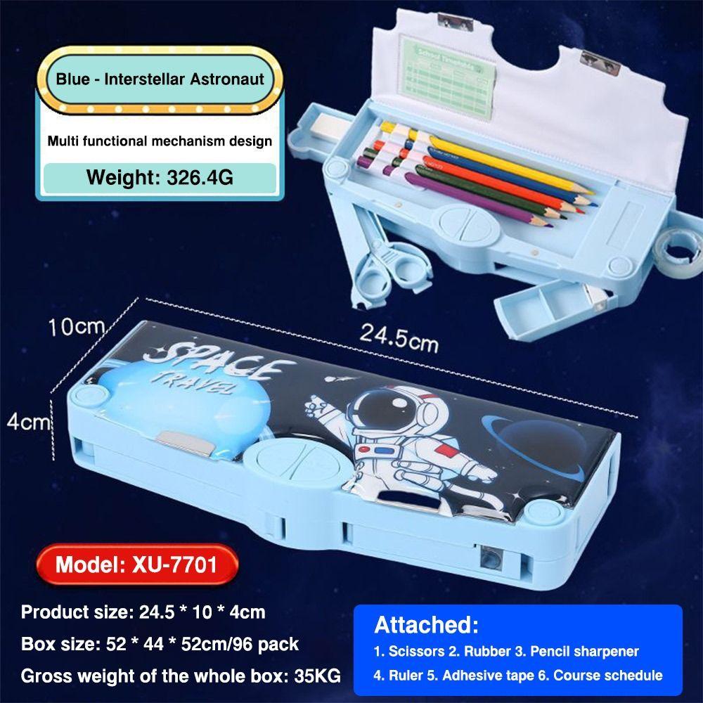 Двухъярусный пенал с точилкой Органайзер для канцелярских принадлежностей Для мальчиков/девочек