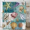 3D Мультяшный Океан Морская Звезда Ракушка принт Занавеска для душа Полиэстер Водонепроницаемая ткань Занавески для ванной Декор Перегородка