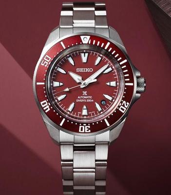 PROSPEX Samurai SRPL11K1 АВТОМАТИЧЕСКИЕ Красный Циферблат DIVERS 200M Мужские Часы SRPL11