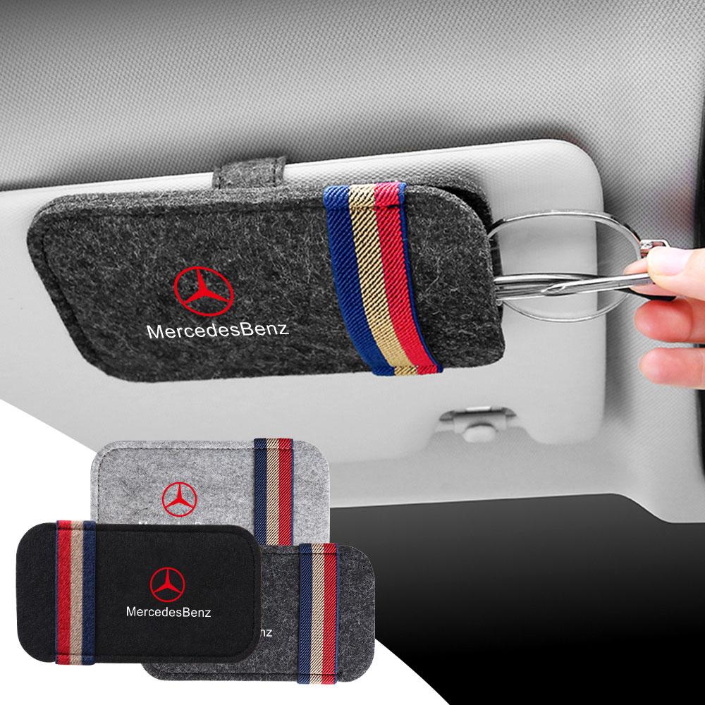 Car Sunglasses Organizer Bag Eyeglass Holder Glasses Storage Clip Accessories For Mercedes Benz W204 W124 W201 W202 W212 W220