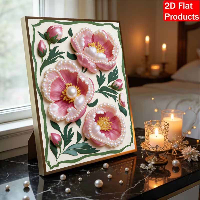 Наборы Алмазной Живописи DIY Пион Жемчуг Алмазы Без Рамки 30x40см Наборы Алмазного Искусства для Взрослых/Новичков Идея для Подарка Декор Стены Дома