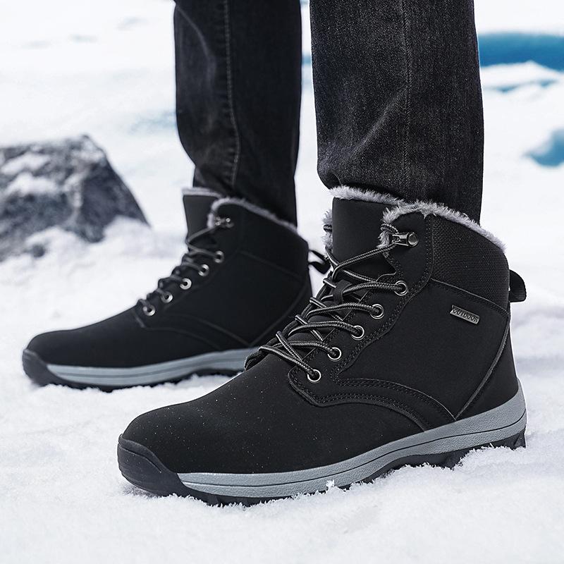 Amazon лидер продаж зимние походные ботинки мужские водонепроницаемые сноубутсы высокие уличные бархатные кроссовки термохлопковые ботинки