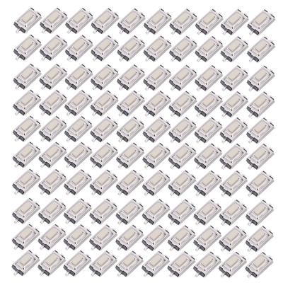 100 шт. Кнопочный тактильный переключатель мгновенного действия Высокая чувствительность Быстрый отклик SMD 3 x 6 x 2,5 мм