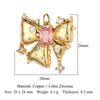 Sun Star Moon Crescent Copper Zircon Charm Clouds Hamsa Hand Leaf Juice DIY Jewelry Bracelet Earring Necklace Pendant