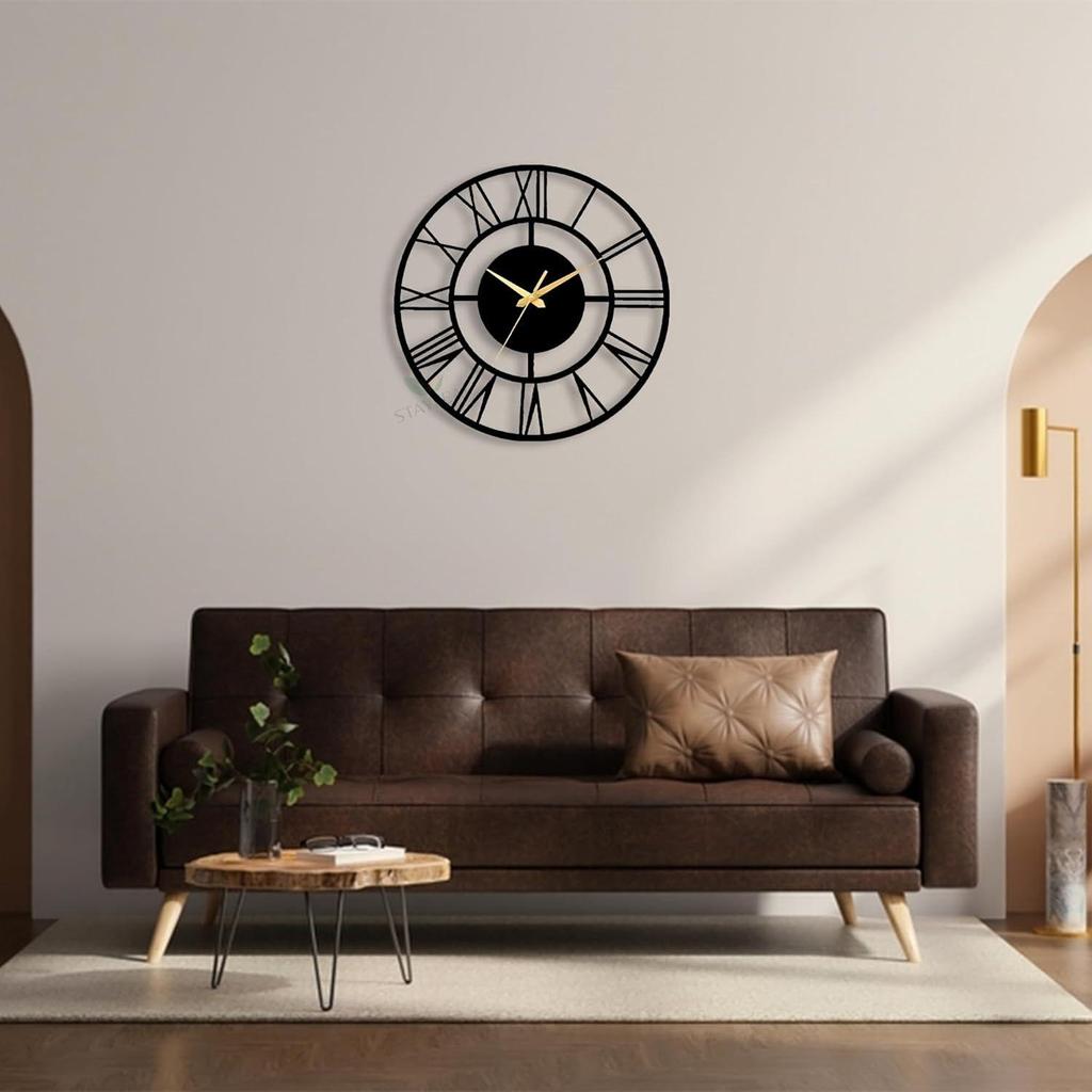 60 Cm / Metal Wall Clock for Living Room Stylish Latest | Fancy Big Size Wall Watch for Hall, Bedroom, Kitchen, Drawing Room
