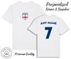 England Flag T-Shirt Personalised Name and No Adult Kids Baby, Football 6 Nations
