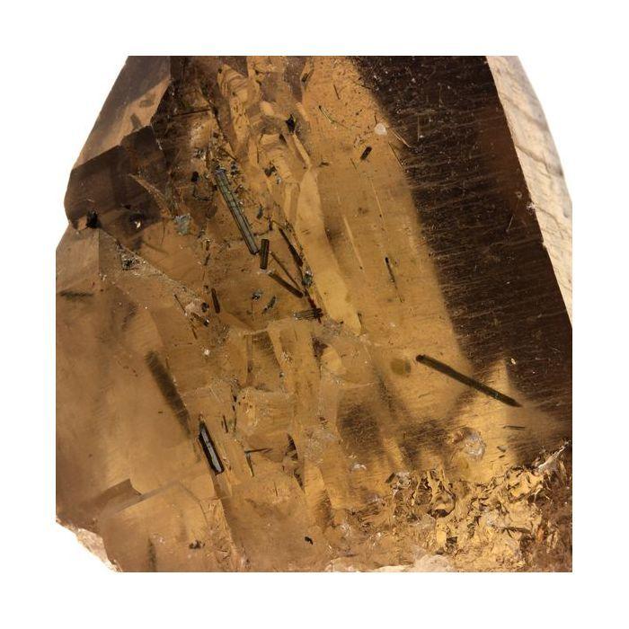 Pierres et Minéraux. Quartz fumé + Tourmaline. 1511.0 ct. Bahia, Brésil.