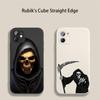 Оригинальный квадратный жидкий силиконовый чехол для телефона Grim Reaper с черепом и скелетом для iPhone 14 11 12 13 Pro Max Mini X XS XR 7 8 Plus