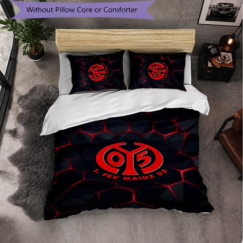 Mainz FC Themed Bedding 3Pcs Duvet Cover Set Decorative Bed Linen For Teen Room Home Decoration