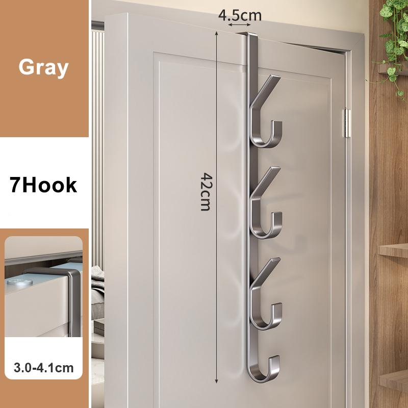 Door Hanging Hook Free-Punch Door Back Type Metal Hook Over The Door Hat Coat Hanger Handbag Storage Rack Bathroom Accessories
