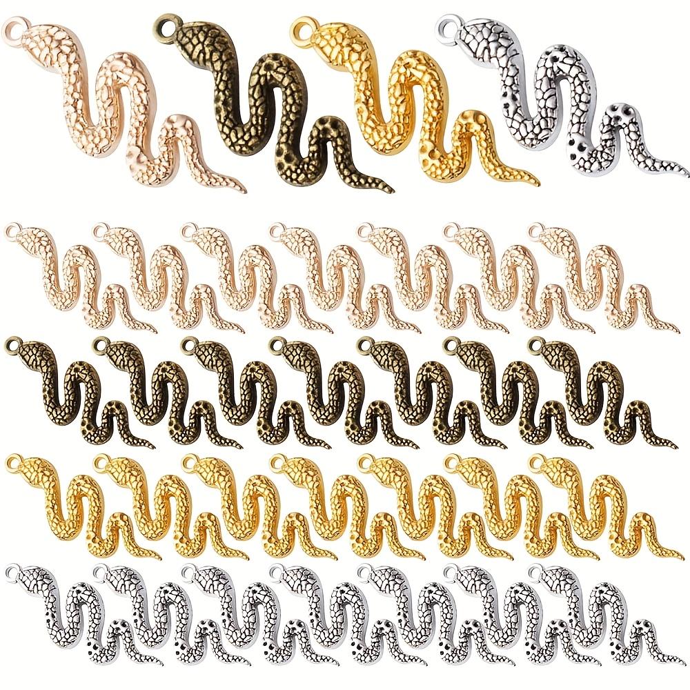 10/20/30 шт. сплава материал змея год кобра кулон змея талисман браслет ожерелье животное талисман DIY ювелирные изделия ремесла принадлежности