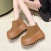 Back Zip Solid Modern Boots Round Toe Platform 2024 High Quality Ladies Shoes  Ankle Fashion Hot Sale Solid Women's Boots
