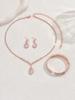 BLINGBAY Women's Jewelry Set Sweet Romantic Retro Fashion Wedding Accessories Rhinestone Earrings Necklace Bracelet Set Girls Modern Jewelry Gift