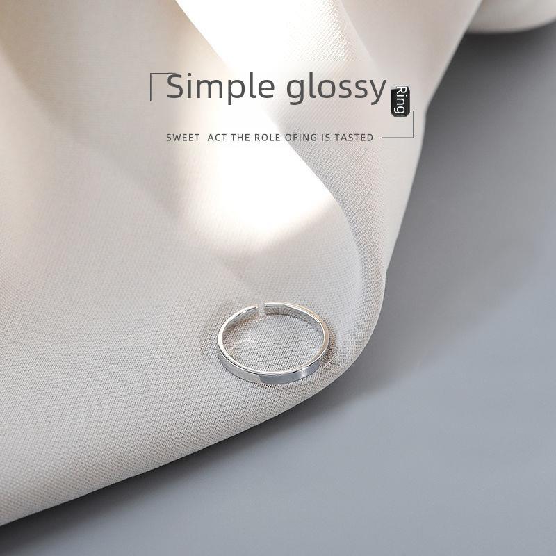 Women's Minimalist Luxury Plain Ring, Index Finger Niche Design, Glossy Ins Cold Style