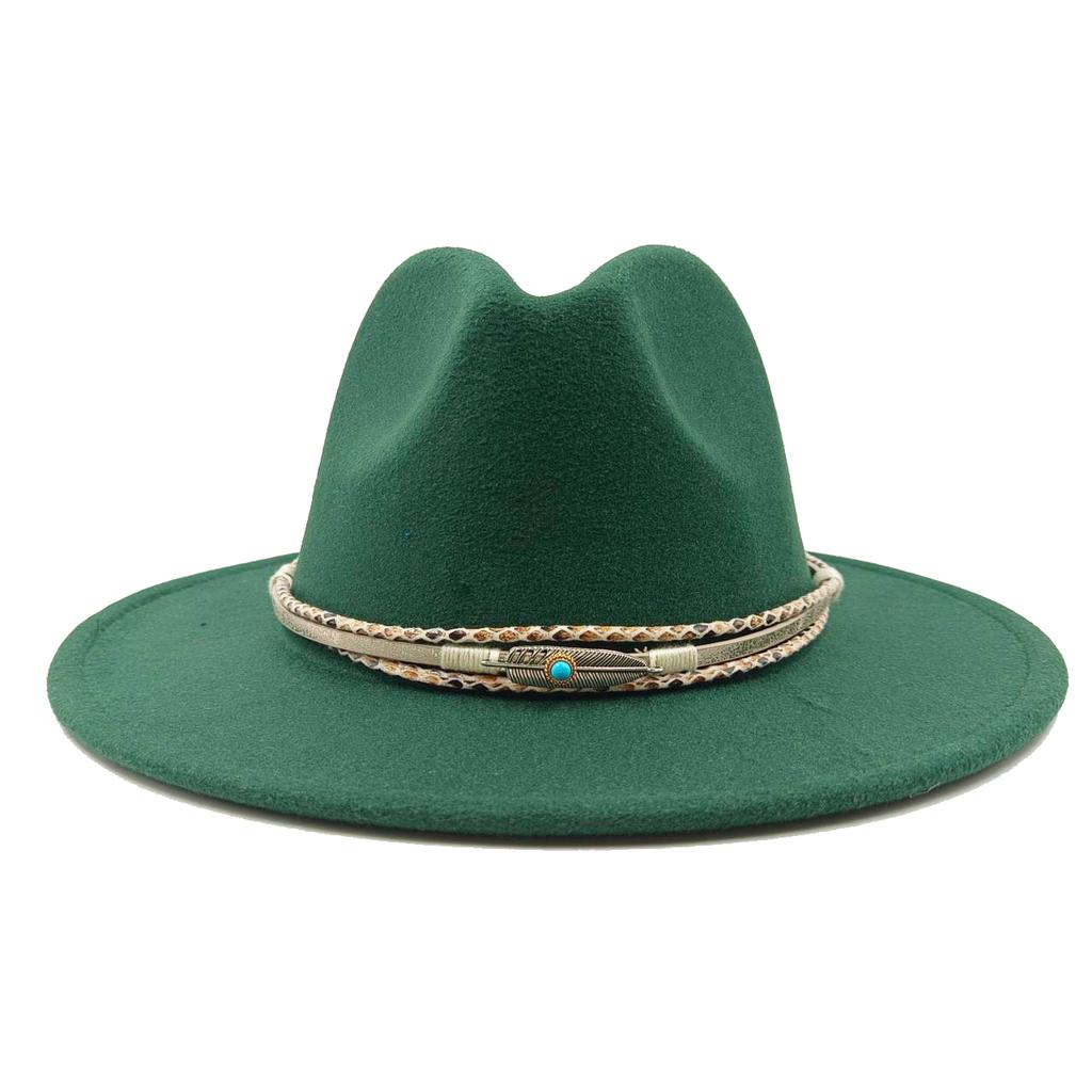 Fedora Autumn and Winter New Leaf Accessories Men's Gentlemen Women's Church Hat Wide Brimmed Jazz Hat Sombrero Hombre