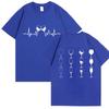 Wine ECG Graphic Tee Shirt Bestie Funny Drinking Lover Shirt for Women Summer Fashion Y2k Tops Aesthetic Clothing Female T-shirt